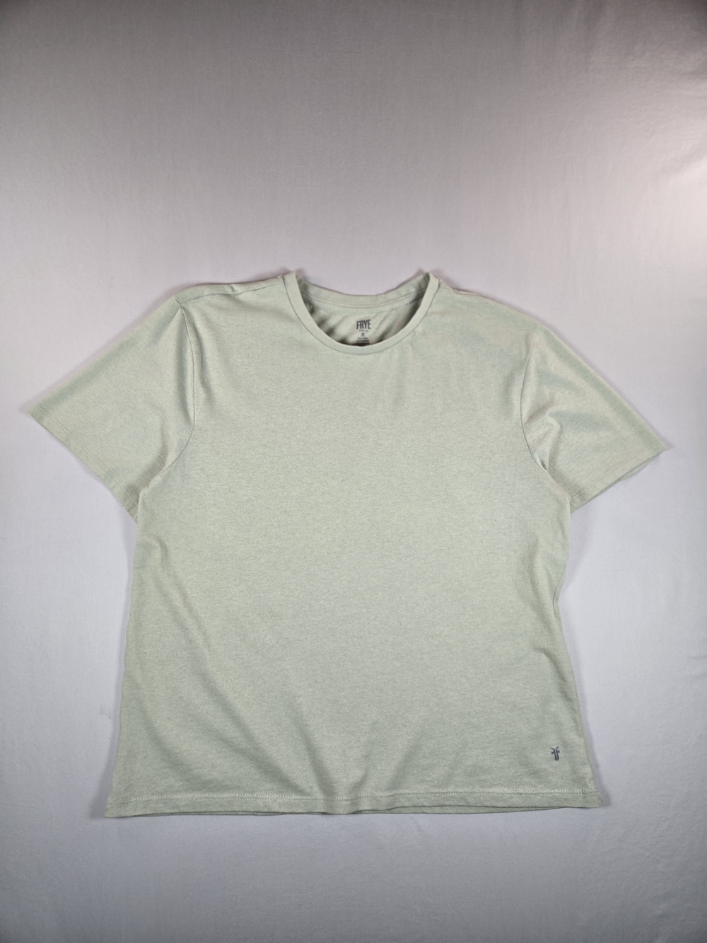 Frye Men's Sage Green Heathered Logo Crewneck T-Shirt Size Medium